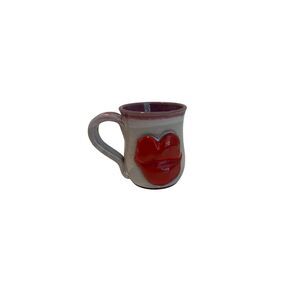 Mudworks Pottery 3D Red Lips Kiss Mug Signed Pop Art Mod USA 16 oz